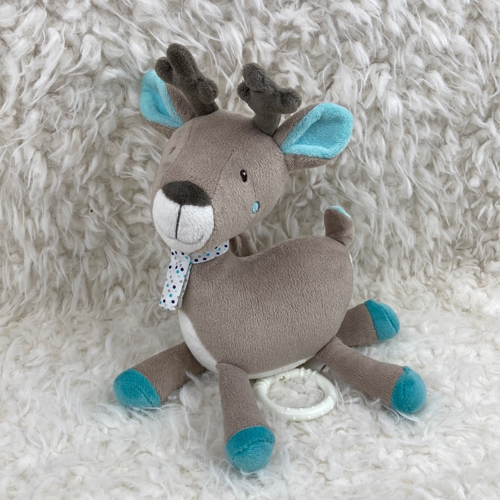 Pusblu Baby Deer Plush Stuffed Animal Musical Pull Toy 10” German